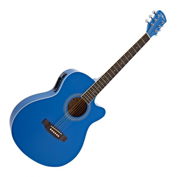 Single Cutaway Electro Acoustic Guitar Blue 15W Acoustic Amp & Accessory Pack