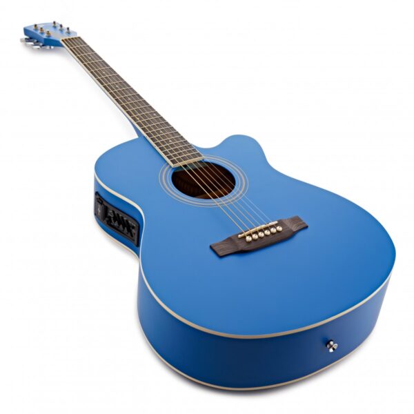 Single Cutaway Electro Acoustic Guitar Blue 15W Acoustic Amp & Accessory Pack