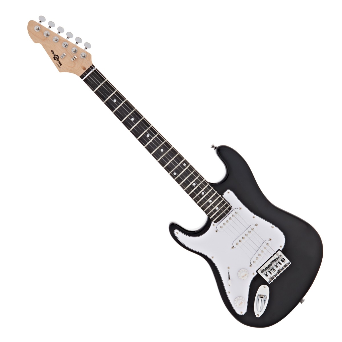 3/4 LA Left Handed Electric Guitar Black 10W Guitar Amp & Accessory Pack