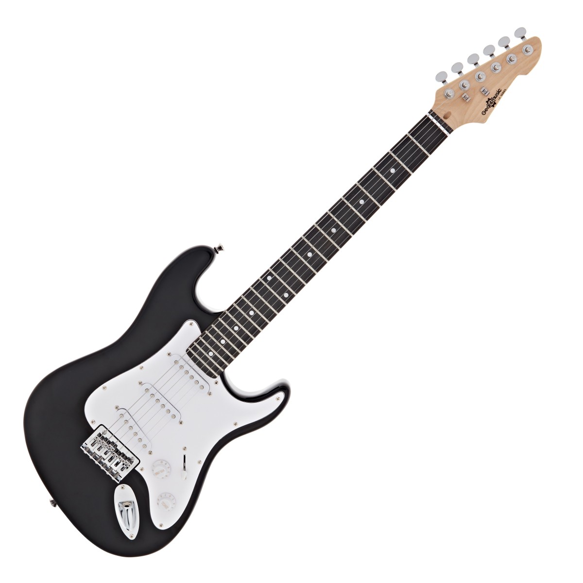 3/4 LA Electric Guitar Black Mini Guitar Amp Pack