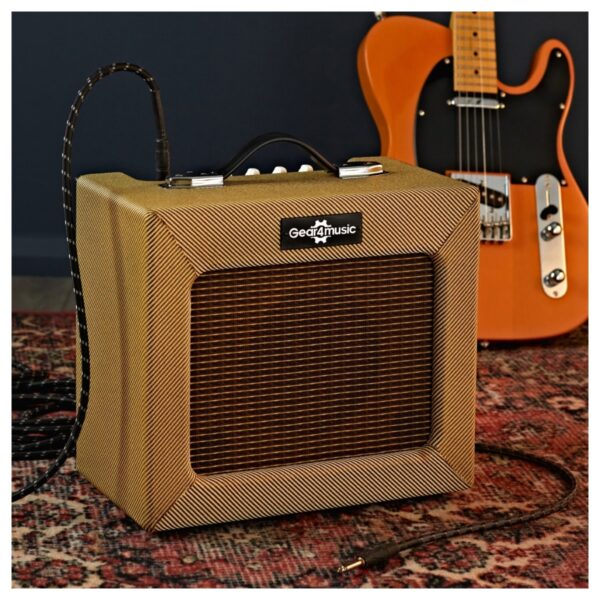15W Tweed Electric Guitar Combo Amplifier by Gear4music