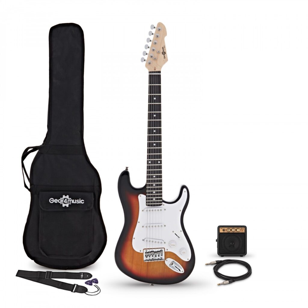 3/4 LA Electric Guitar Sunburst Mini Guitar Amp Pack