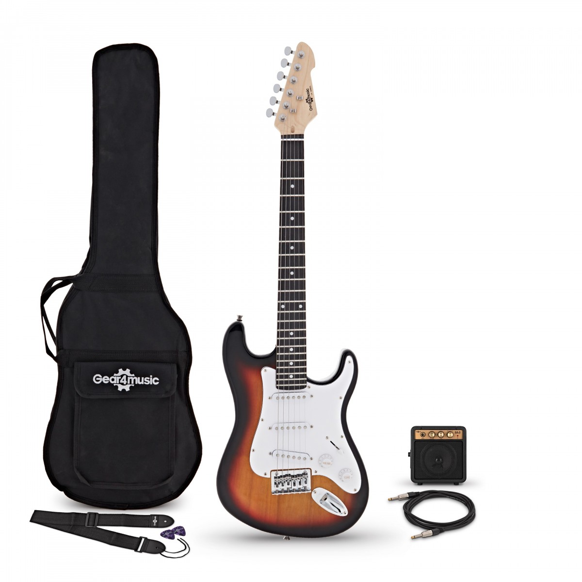 3/4 LA Electric Guitar Sunburst Mini Guitar Amp Pack