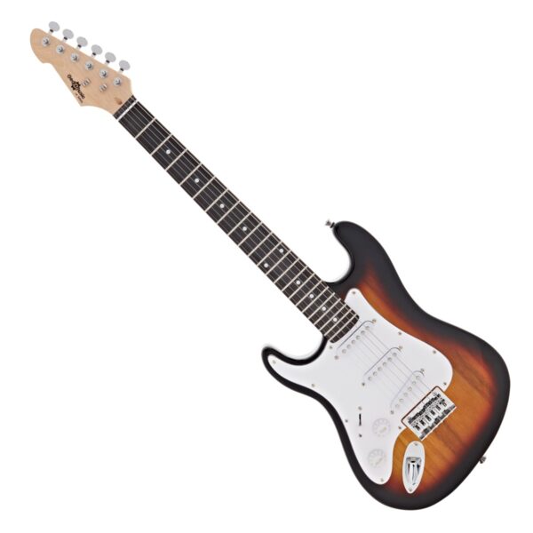 3/4 LA Left Handed Electric Guitar Sunburst Mini Guitar Amp Pack