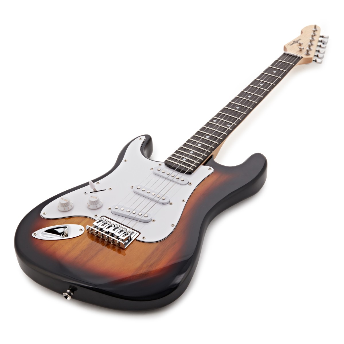 3/4 LA Left Handed Electric Guitar Sunburst Mini Guitar Amp Pack