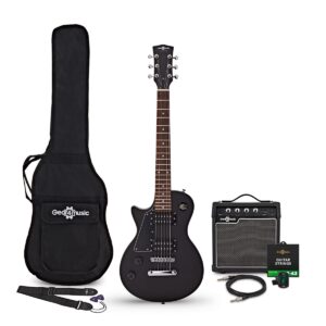 3/4 New Jersey Left Handed Electric Guitar Black 10W Guitar Amp & Accessory Pack