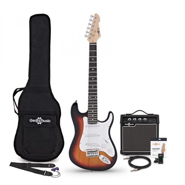 3/4 LA Electric Guitar Sunburst 10W Guitar Amp & Accessory Pack