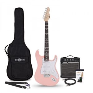 LA Electric Guitar Pink 10W Guitar Amp & Accessory Pack