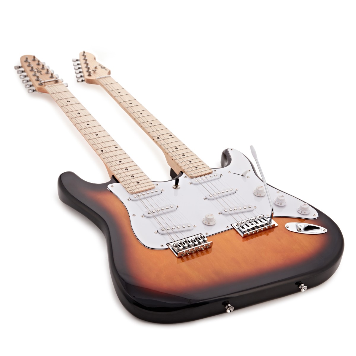 LA Double Neck Guitar by Gear4music Sunburst