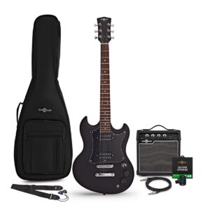 Brooklyn Electric Guitar Black 10W Guitar Amp & Accessory Pack