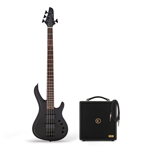G4M 878 Bass Guitar All Black & Eden Orbiter 8 Combo Amp - Image 1