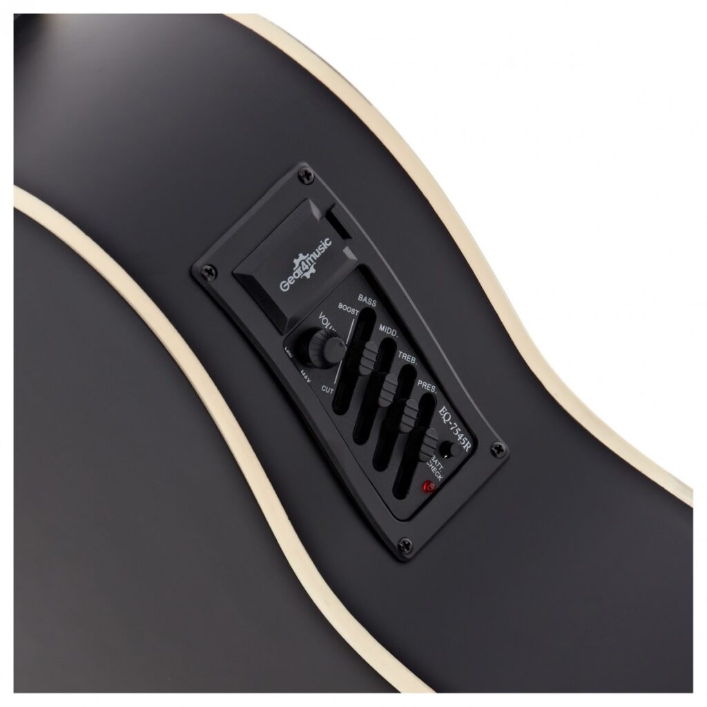 Single Cutaway Electro Acoustic Guitar Black 15W Acoustic Amp & Accessory Pack