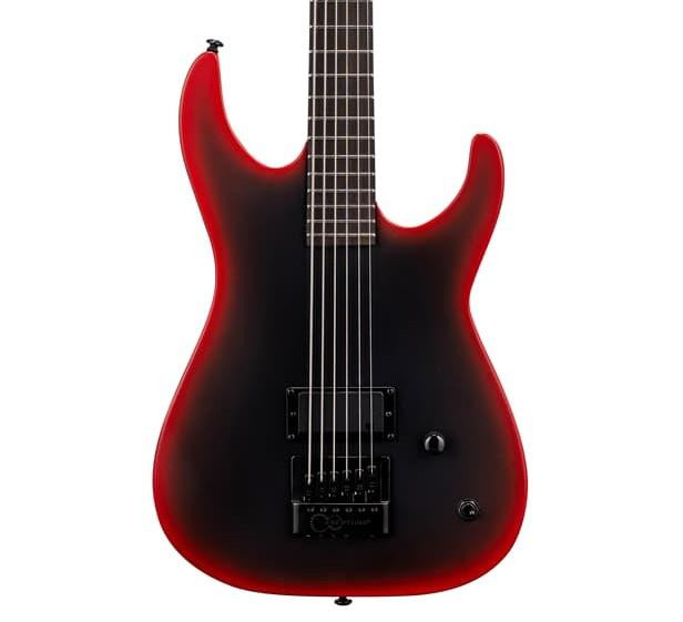 ESP LTD M-6 Baritone ET Black Metal II Electric Guitar in Black Redburst Satin