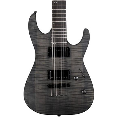 ESP LTD M-207DX Baritone Electric Guitar in See Thru Black Satin - Image 2