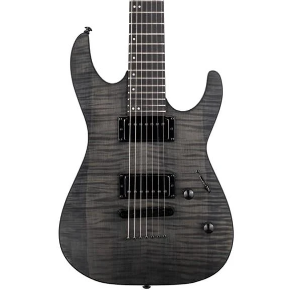 ESP LTD M-207DX Baritone Electric Guitar in See Thru Black Satin