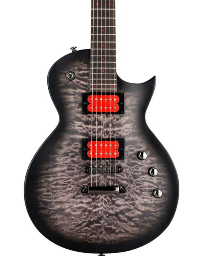 ESP LTD Ben Burnley BB-200 Baritone Electric Guitar in See Thru Black Sunburst Satin