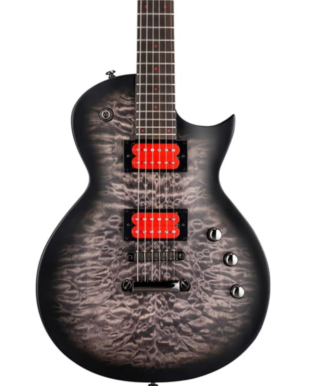 ESP LTD Ben Burnley BB-200 Baritone Electric Guitar in See Thru Black Sunburst Satin - Image 1