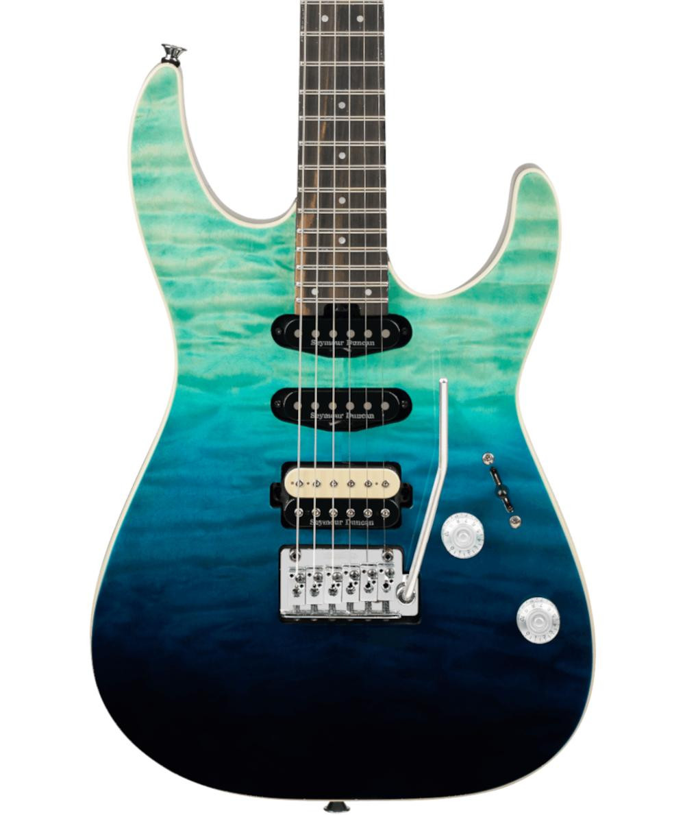B Stock : Charvel Pro-Mod Plus Dinky DK24 HSS 2PT EB QM Electric Guitar in Blue Curacao - 001 - Image 1