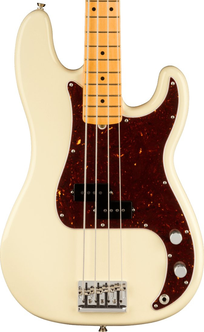 Fender American Professional II Precision Bass Guitar in Olympic White with Maple Fingerboard - Image 1