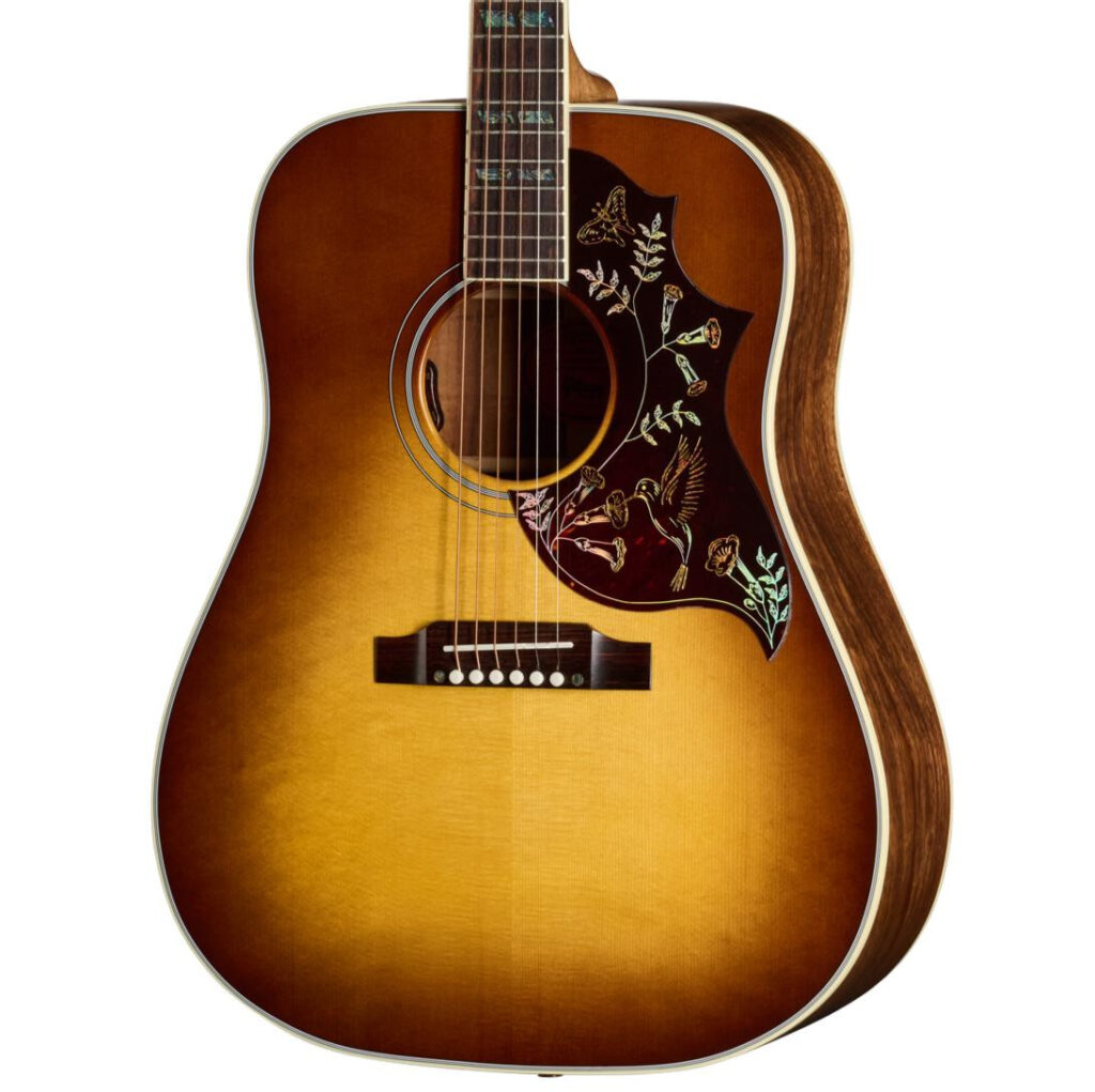 Gibson Custom Shop Hummingbird Elegant Koa Electro Acoustic Guitar in Honey Burst
