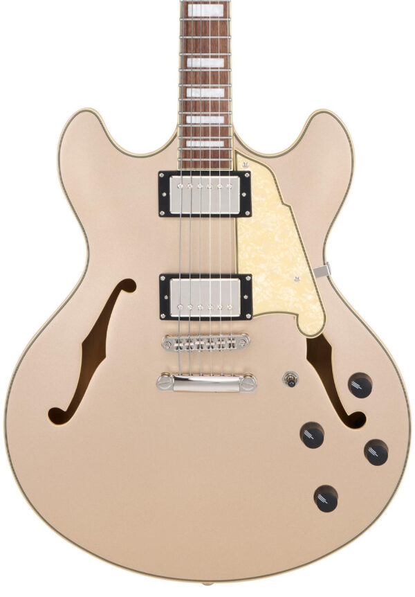 D’Angelico Premier DC XT Semi-Hollow Electric Guitar in Satin Gold - Image 1