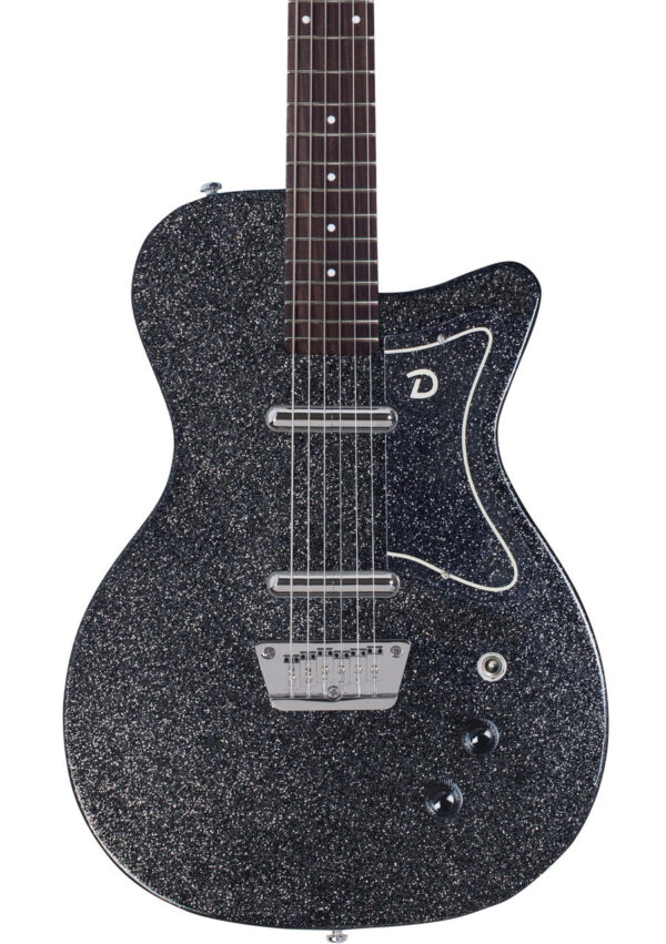 Danelectro Baritone Electric Guitar in Black Metalflake - Image 1