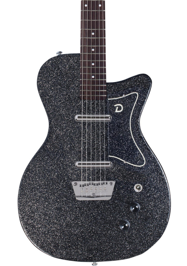 Danelectro Baritone Electric Guitar in Black Metalflake