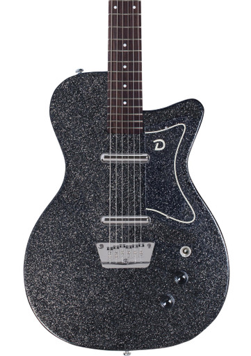 Danelectro Baritone Electric Guitar in Black Metalflake - Image 2