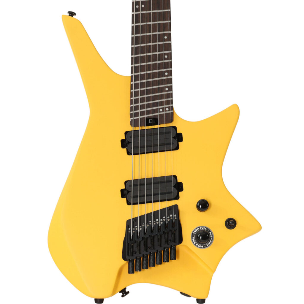 B Stock : HILS NEXT HZ7 Multi-Scale 7-String Headless Electric Guitar in Satin Honey Yellow - 004