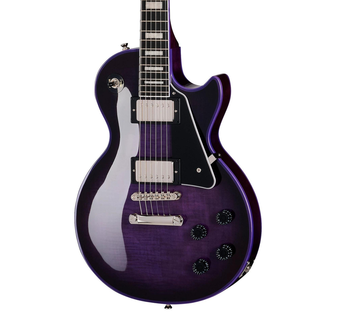 B Stock : Epiphone Inspired by Gibson Les Paul Custom Widow Electric Guitar in Purple Burst - 003 - Image 1