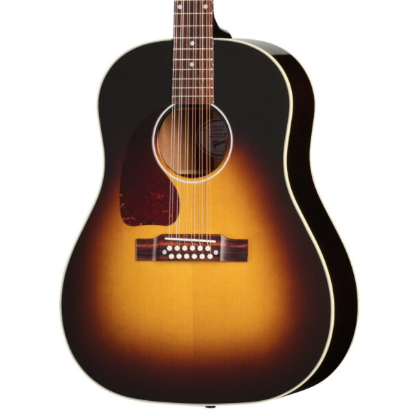 Gibson J-45 Standard 12-String Left-handed Electro Acoustic Guitar with Baggs HiFi DNA in Vintage Sunburst - Image 1