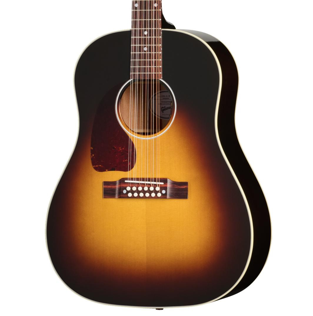Gibson J-45 Standard 12-String Left-handed Electro Acoustic Guitar with Baggs HiFi DNA in Vintage Sunburst - Image 1