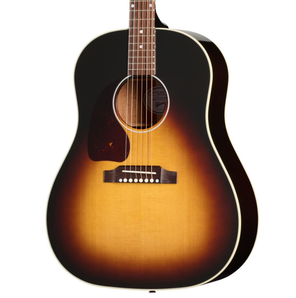 Gibson J-45 Standard Left-handed Electro Acoustic Guitar with Baggs HiFi DNA in Vintage Sunburst
