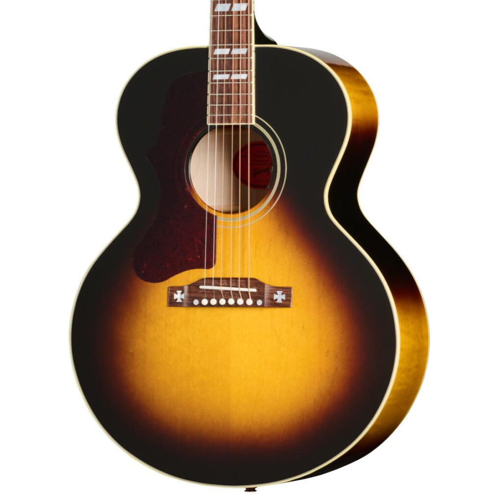 Gibson J-185 Original Left-handed Electro Acoustic Guitar with Baggs HiFi DNA in Vintage Sunburst