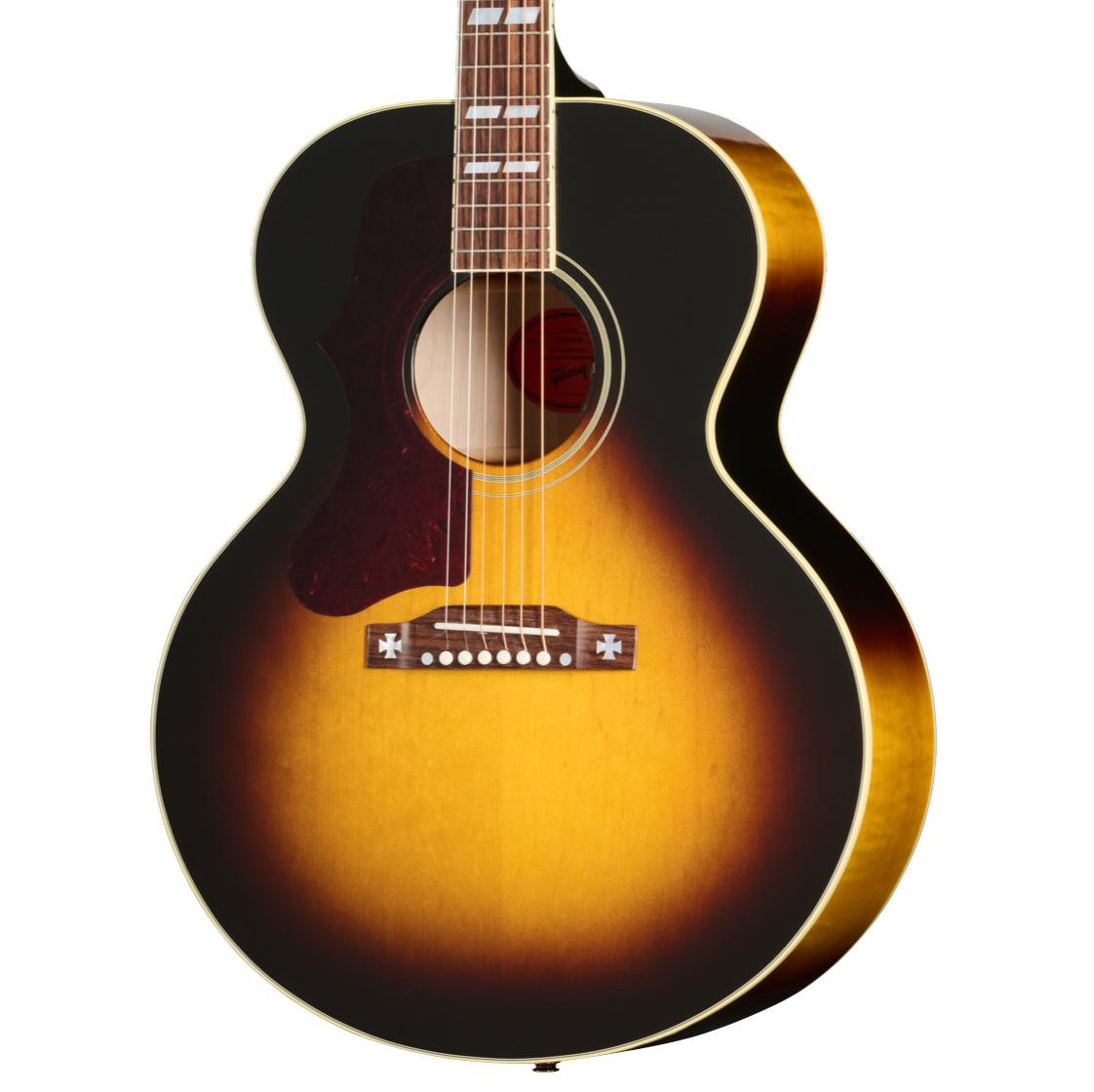 Gibson J-185 Original Left-handed Electro Acoustic Guitar with Baggs HiFi DNA in Vintage Sunburst - Image 1