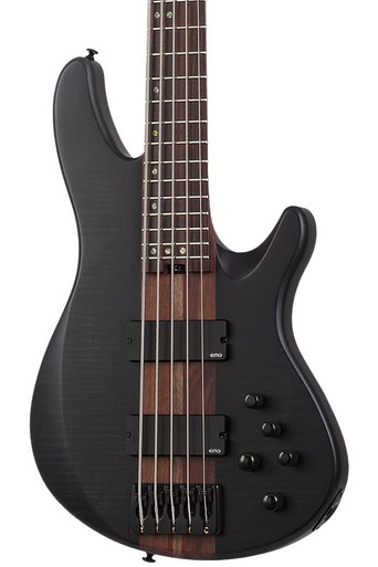 Schecter CB-5 Charles Berthoud Signature 5 String Bass Guitar in See Thru Black Satin - Image 2
