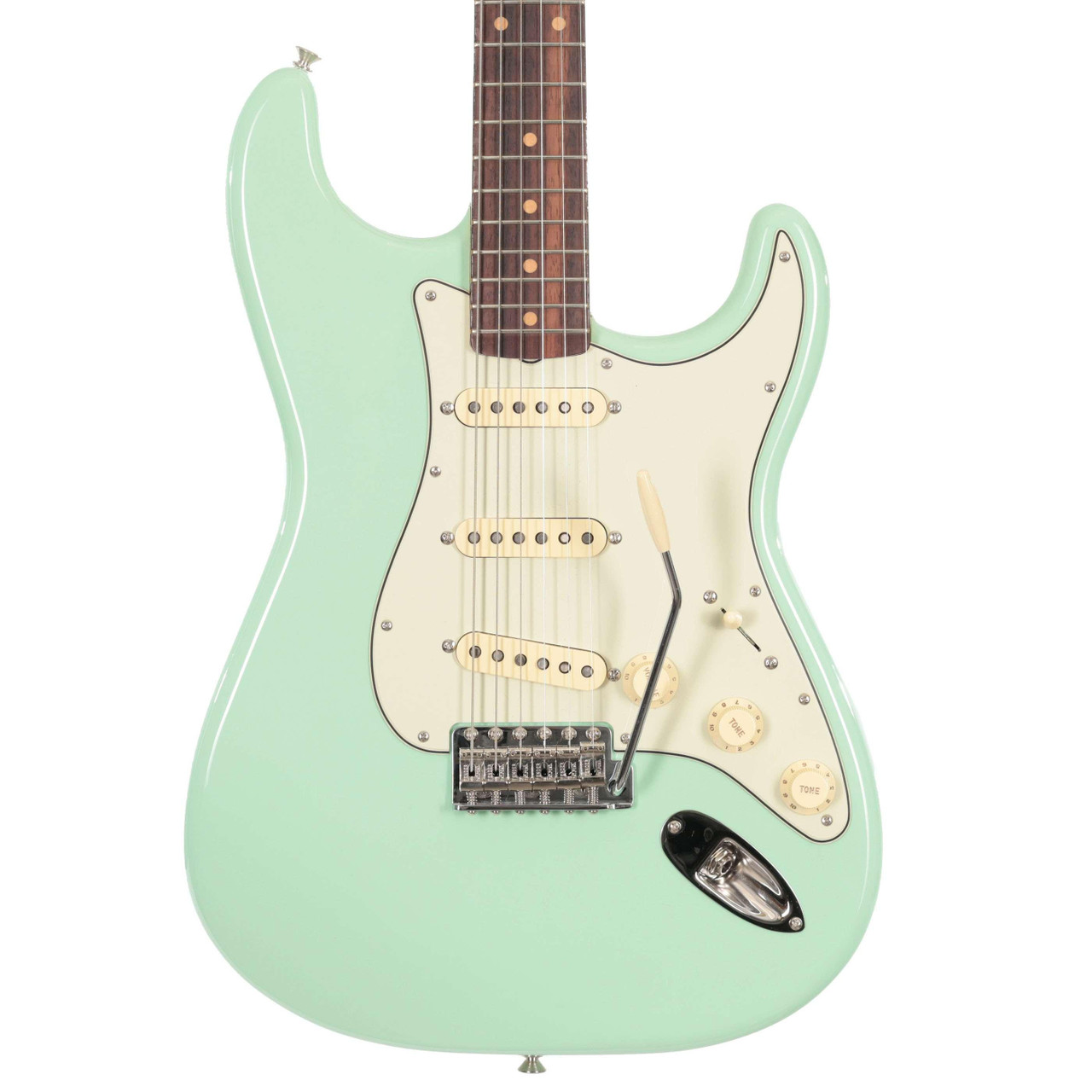 Second Hand Fender Vintage II 1961 Stratocaster Electric Guitar In Surf Green #081 - Image 1