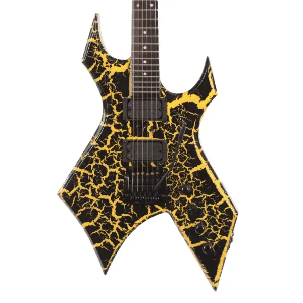 BC Rich Warlock Legacy with Kahler Trem Electric Guitar in Yellow Crackle - Image 1