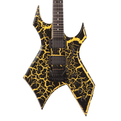 BC Rich Warlock Legacy with Kahler Trem Electric Guitar in Yellow Crackle - Image 2