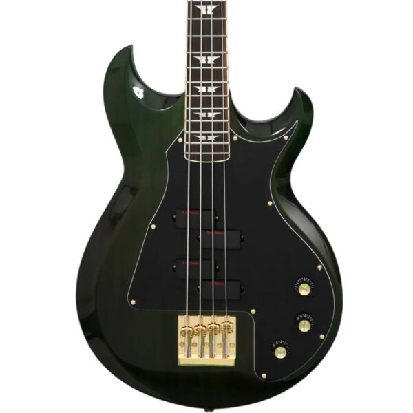 Woodrite Graver Bass Guitar in Transparent Emerald Green - Image 1