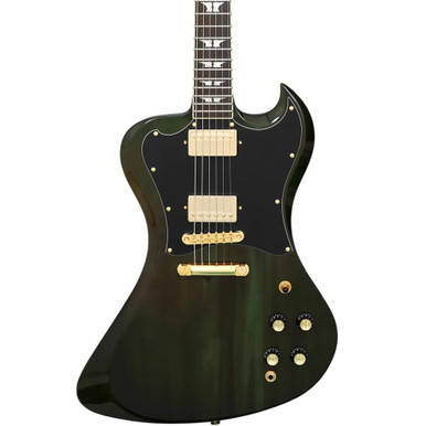 Woodrite Revelator Electric Guitar in Transparent Emerald Green - Image 2