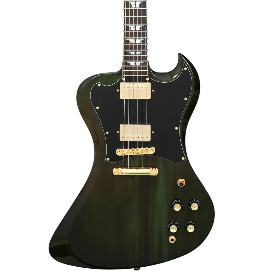 Woodrite Revelator Electric Guitar in Transparent Emerald Green - Image 1