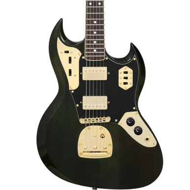 Woodrite Switchblade Electric Guitar in Transparent Emerald Green - Image 2