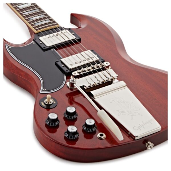 Epiphone 1964 SG Standard Maestro Vibrola Reissue Left Handed Cherry Red - Image 2
