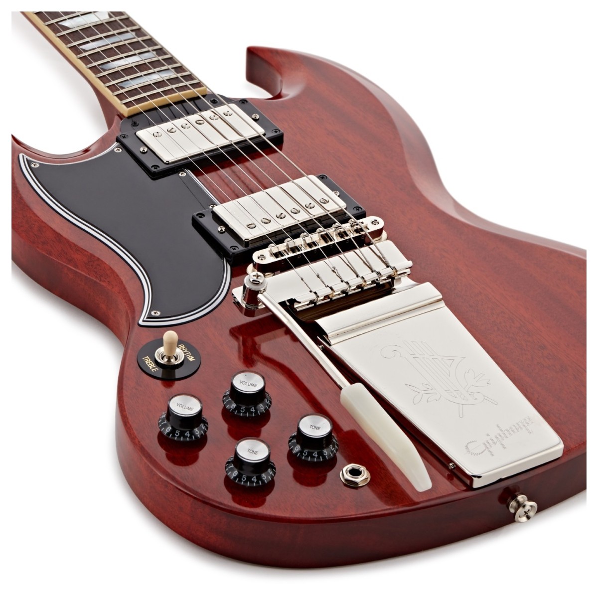 Epiphone 1964 SG Standard Maestro Vibrola Reissue Left Handed Cherry Red - Image 2