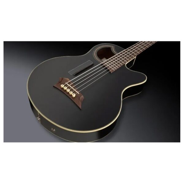 Warwick RockBass Alien Deluxe Hybrid Thinline 5 String Acoustic Bass Solid Black - Image 2