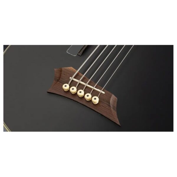 Warwick RockBass Alien Deluxe Hybrid Thinline 5 String Acoustic Bass Solid Black - Image 3
