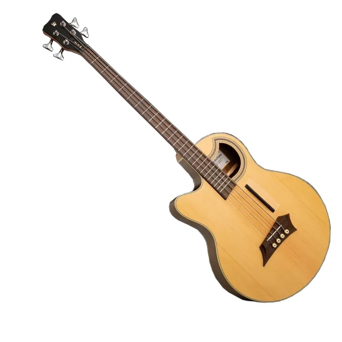 Warwick RockBass Alien Deluxe Hybrid Thinline Left Handed Acoustic Bass Natural - Image 1