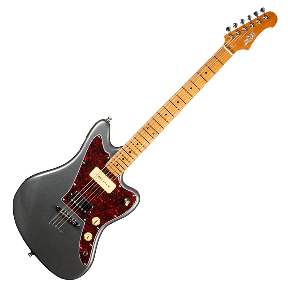 JET Guitars JJ-350 Baritone Offset Roasted Maple Charcoal - Image 1