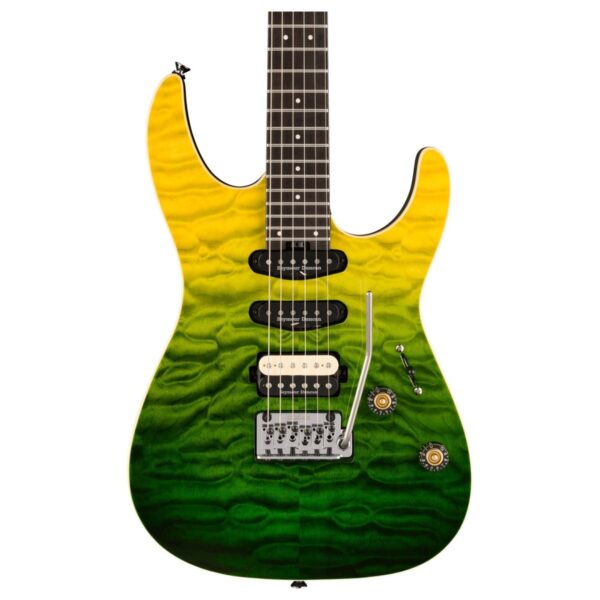 Charvel Pro-Mod Plus Dinky DK24 HSS 2PT EB QM Ebony Fingerboard Zombie Fade - Image 2